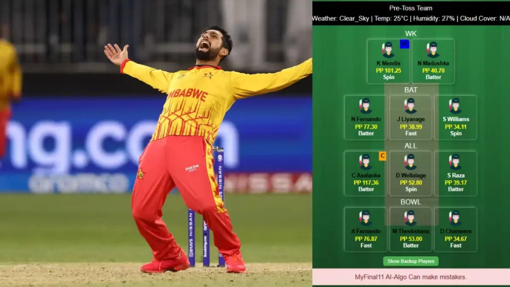 ZIM vs SL Dream11 Prediction Today 1st ODI, Pitch Report & Player Stats, Sri Lanka vs Zimbabwe 2025