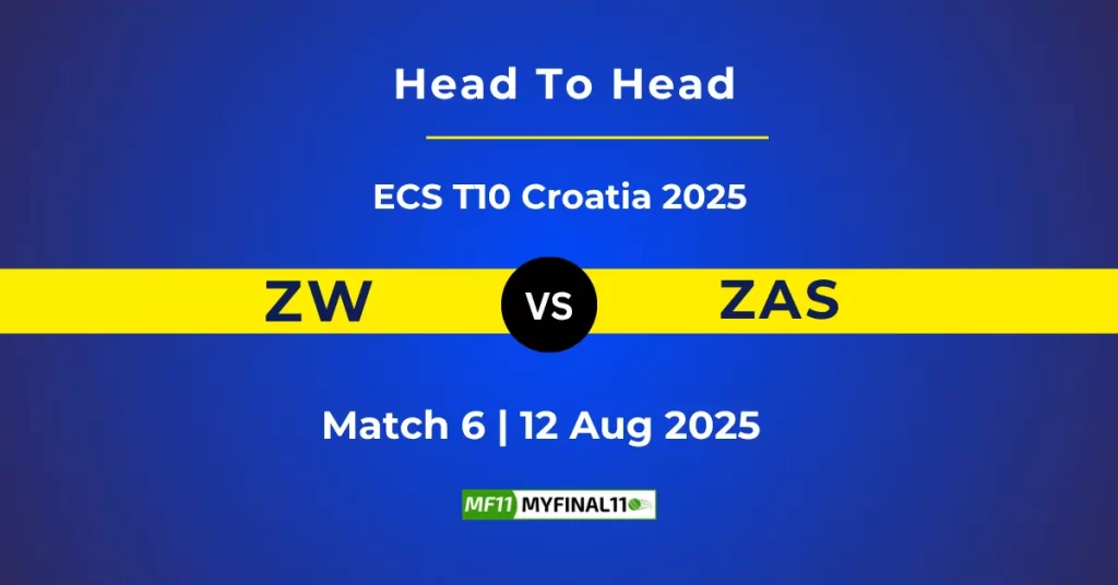 ZW vs ZAS Player Battle & Head to Head Team Stats – ECS T10 Croatia 2025