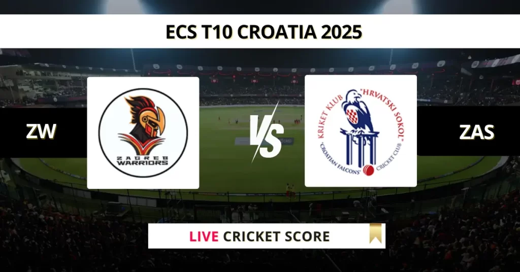 ZW vs ZAS Live Score: Scorecard, Ball by Ball Commentary – Match 6, ECS T10 Croatia 2025