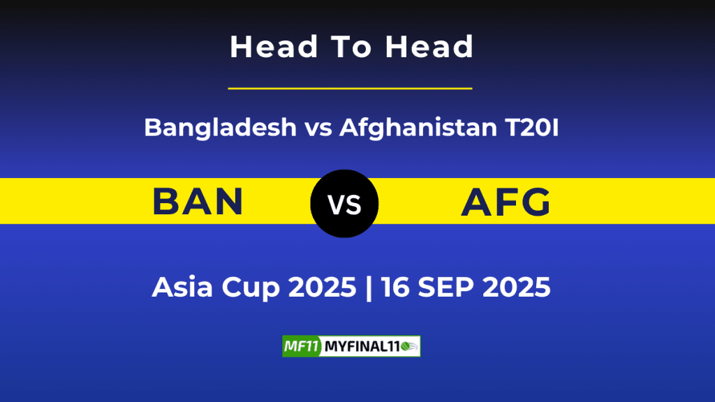 BAN vs AFG Player Battle & Head to Head Team Stats – Asia Cup 2025