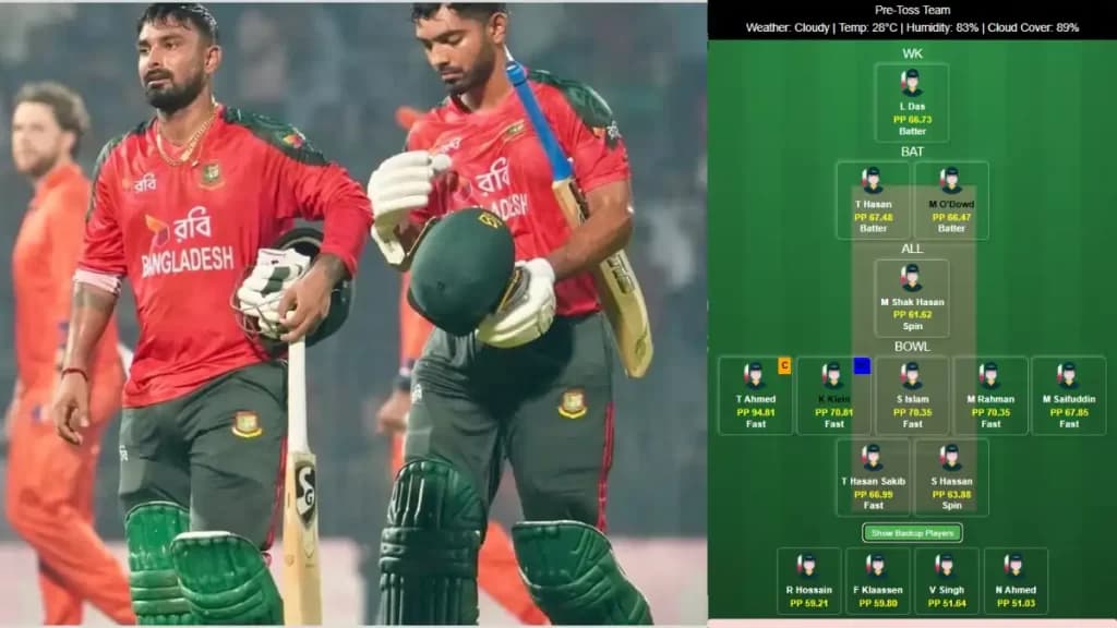 BAN vs NED Dream11 Prediction Today: Pitch Report & Player Stats, 2nd T20I, Netherlands tour of Bangladesh 2025