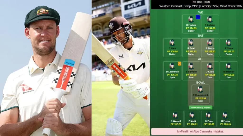 SUR vs WAS Dream11 Prediction Today: Pitch Report & Player Stats, 58th Match, English County Championship 2025