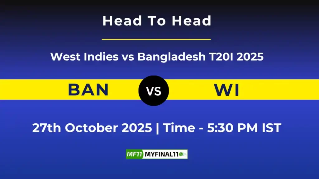 BAN vs WI T20I: Player Battle & Head to Head Team Stats – West Indies vs Bangladesh 2025