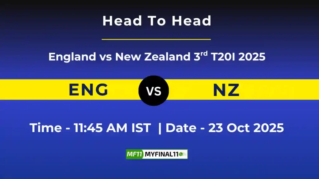 NZ vs ENG 3rd T20I Player Battle & Head to Head Team Stats – England tour of New Zealand 2025