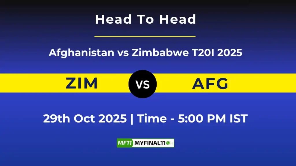 ZIM vs AFG 1st T20I T20I Player Battle & Head to Head Team Stats – Afghanistan vs Zimbabwe 2025