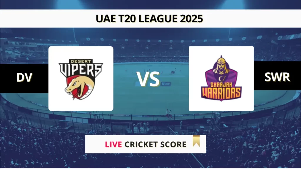 DV vs SWR Live Score: Scorecard, Ball by Ball Commentary – Match 22, International League T20 2025