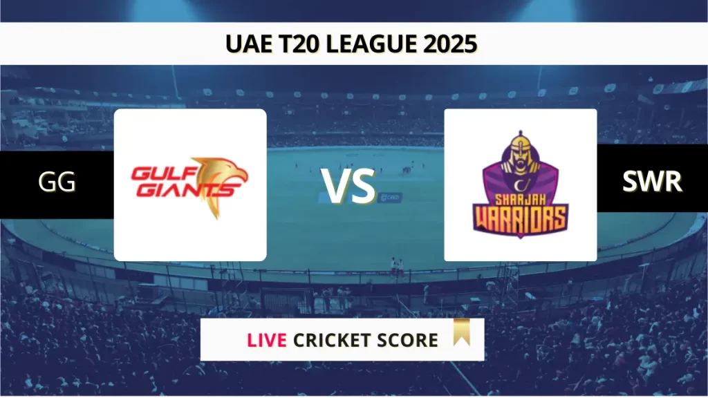 GG vs SWR Live Score: Scorecard, Ball by Ball Commentary – Match 10, International League T20 2025