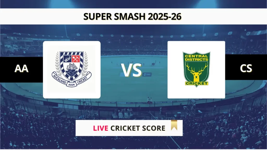 AA vs CS Live Score, Scorecard, Ball by Ball Match Updates – 30th Match, Super Smash 2025-26