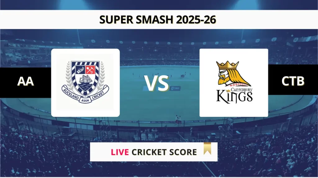 AA vs CTB Live Score, Scorecard, Ball by Ball Match Updates – Eliminator, Super Smash 2025-26