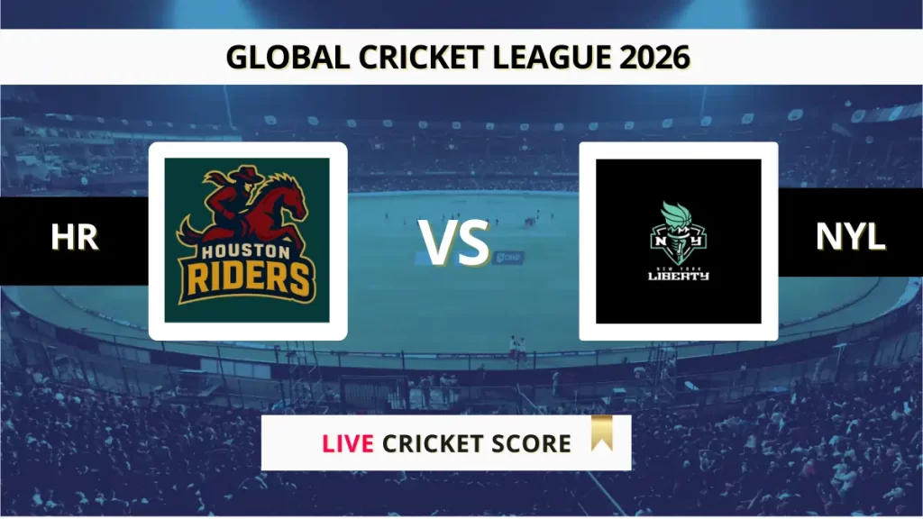 HR vs NYL Live Cricket Score, Scorecard, Ball by Ball Match Updates – 1st T20, Global Cricket League 2026