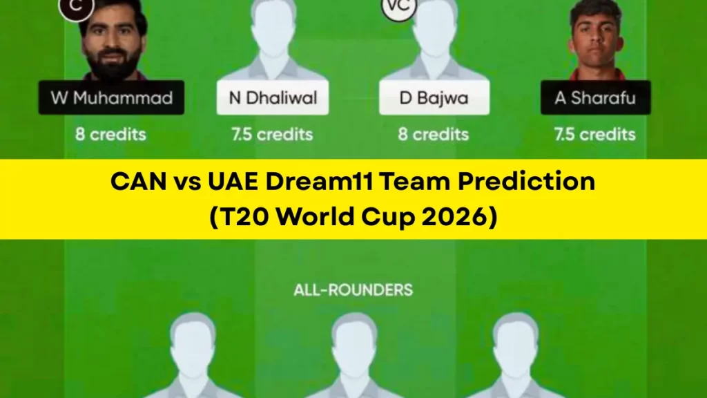 CAN vs UAE Dream11 Prediction (T20 World Cup 2026), in Delhi, February 13 – Fantasy Tips, Playing11, Pitch Report