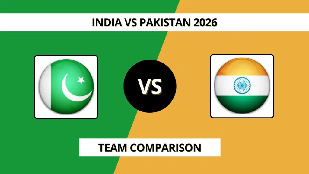 India vs Pakistan Cricket Team Comparison in T20I, Head to Head Records, Highlights T20 World Cup 2026