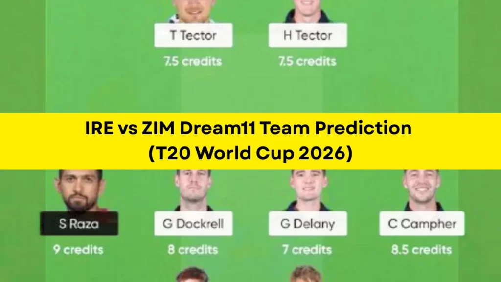 IRE vs ZIM Dream11 Prediction (T20 World Cup 2026), in Kandy, February 17 – Fantasy Tips, Playing11, Pitch Report