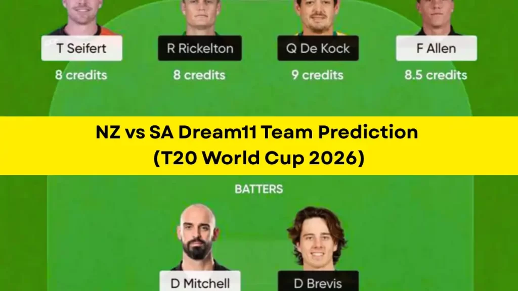 NZ vs SA Dream11 Prediction (T20 World Cup 2026), in Ahmedabad, February 14 – Fantasy Tips, Playing11, Pitch Report
