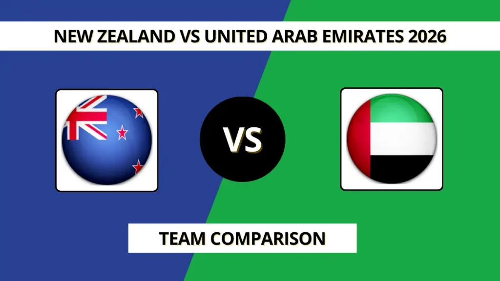 New Zealand vs United Arab Emirates Cricket Team Comparison in T20I, Head to Head Records, Highlights T20 World Cup 2026