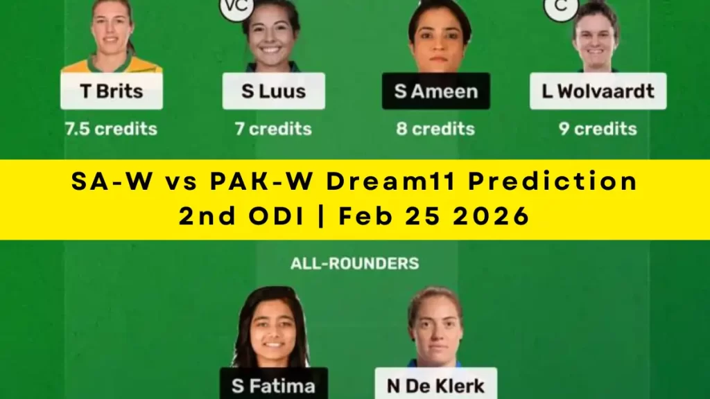 SA-W vs PAK-W 2nd ODI Dream11 Prediction, Match Preview Today in Centurion, Feb 25, 2026