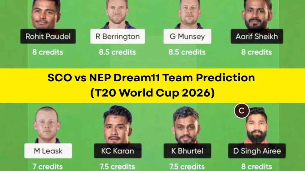 SCO vs NEP Dream11 Prediction (T20 World Cup 2026), in Mumbai, February 17 – Fantasy Tips, Playing11, Pitch Report