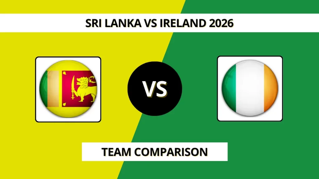 Sri Lanka vs Ireland Cricket Team Comparison in T20I, Head to Head Records, Highlights T20 World Cup 2026