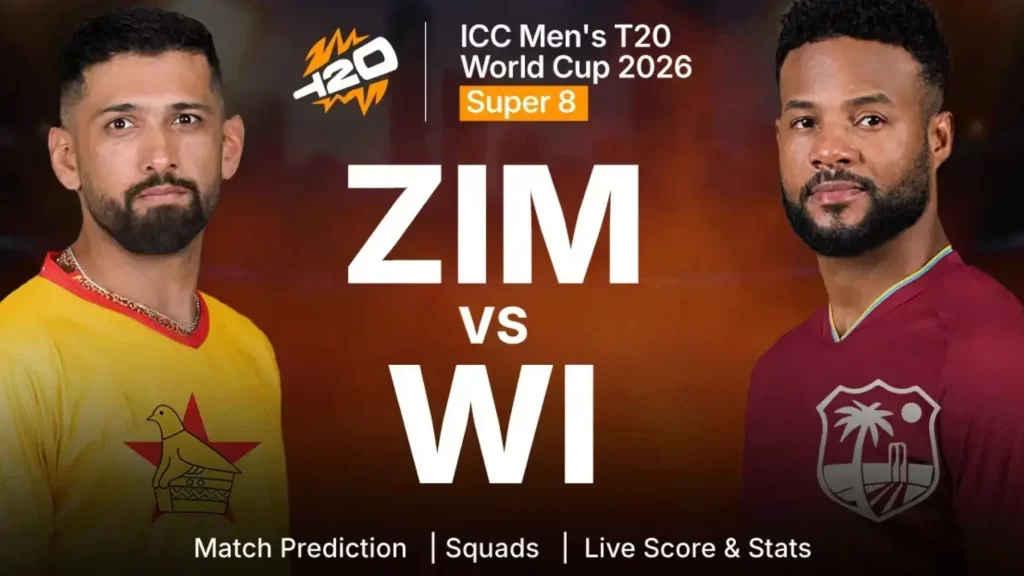 WI vs ZIM Today Match Prediction, T20 World Cup 2026 – Who Will Win? Top Batter and Top Bowler Picks