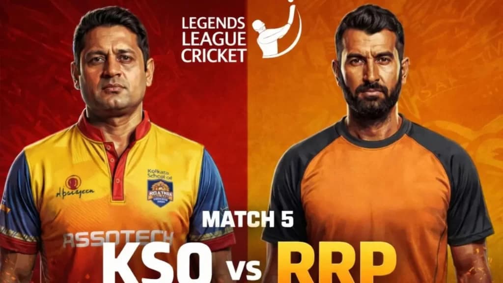 KSO vs RRP Today Match Prediction, 5th T20, Legends League Cricket 2026 – Who Will Win?