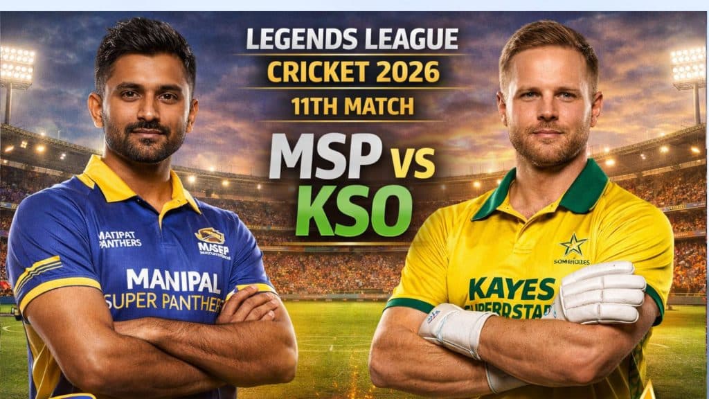 MSP vs KSO Today Match Prediction, Match 11, Legends League Cricket 2026 – Who Will Win?
