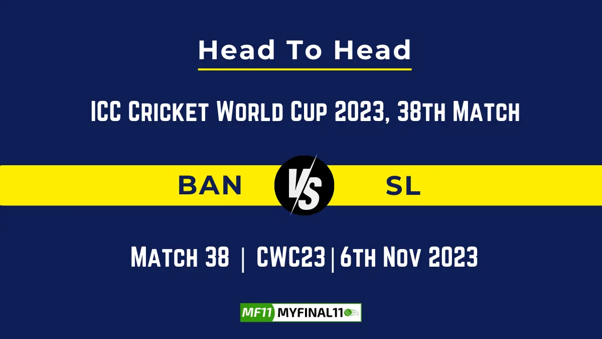 BAN vs SL Head to Head: Top Batsmen & Top Bowler, player records, and player head to head records for 38th Match of ICC Cricket World Cup