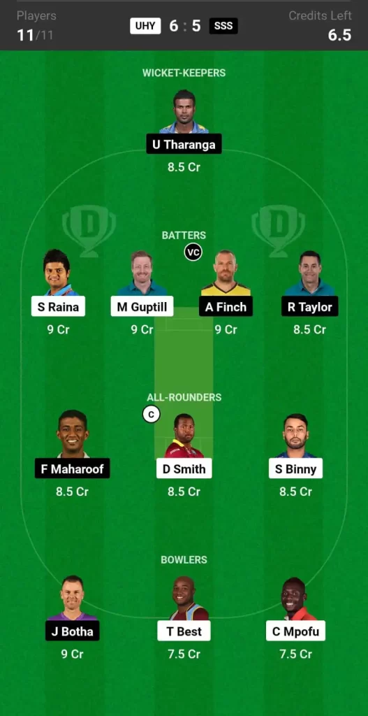 UHY vs SSS Dream11 Prediction