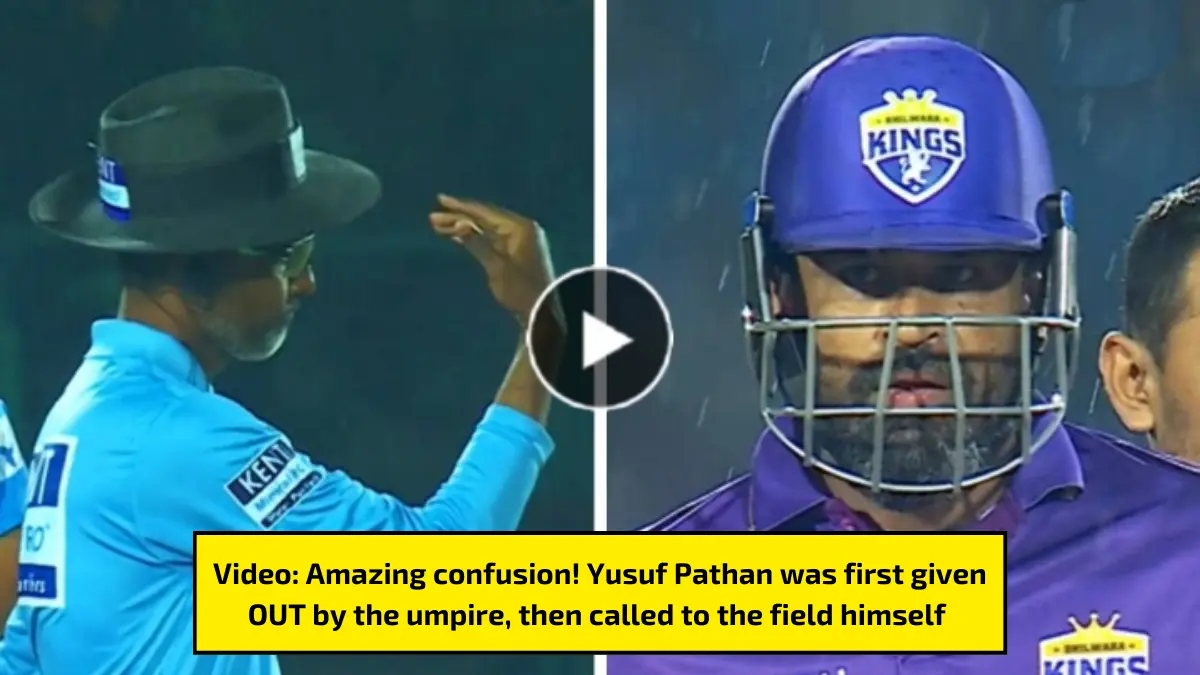 Video Amazing confusion! Yusuf Pathan was first given OUT by the umpire