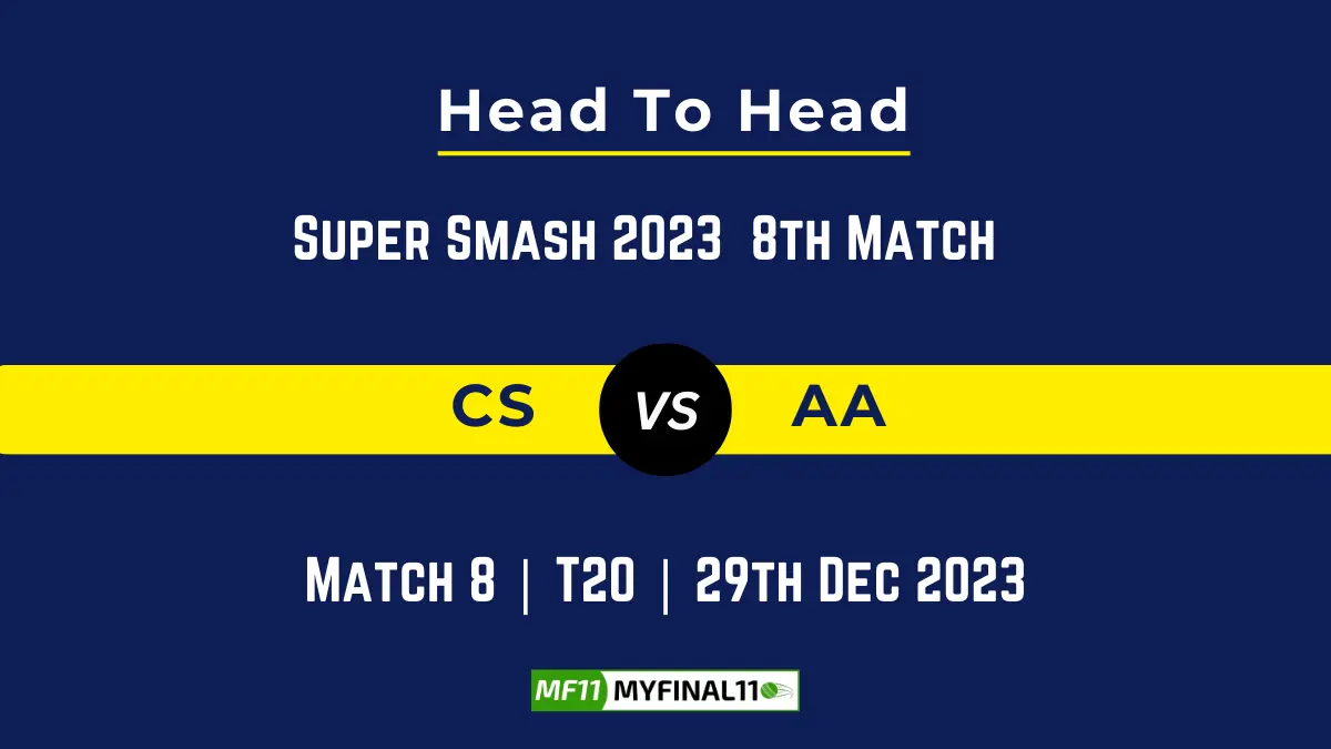CS vs AA Head to Head, player records, and player Battle, Top Batsmen & Top Bowler records for 8th T20 Match of Super Smash 2023 [29th Dec 2023]