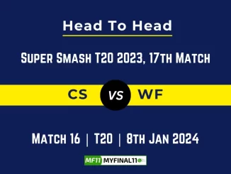 CS vs WF Head to Head, player records, and player Battle, Top Batsmen & Top Bowler records for 17th T20 Match of Super Smash 2023 [8th Jan 2024]