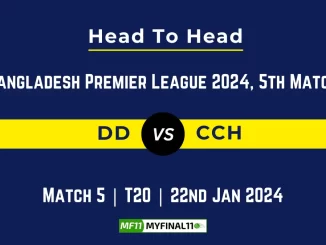 DD vs CCH Head to Head, DD vs CCH player records, DD vs CCH player Battle, and DD vs CCH Player Stats, DD vs CCH Top Batsmen & Top Bowlers records for the Upcoming Bangladesh Premier League T20 2024, 5th Match, which will see Durdanto Dhaka taking on Chattogram Challengers, in this article, we will check out the player statistics, Furthermore, Top Batsmen and top Bowlers, player records, and player records, including their head-to-head records