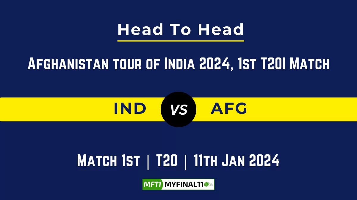 IND vs AFG Head to Head, player records, and player Battle, Top Batsmen & Top Bowlers records for 1st T20I Match of Afghanistan tour of India 2024 [11th Jan 2024]