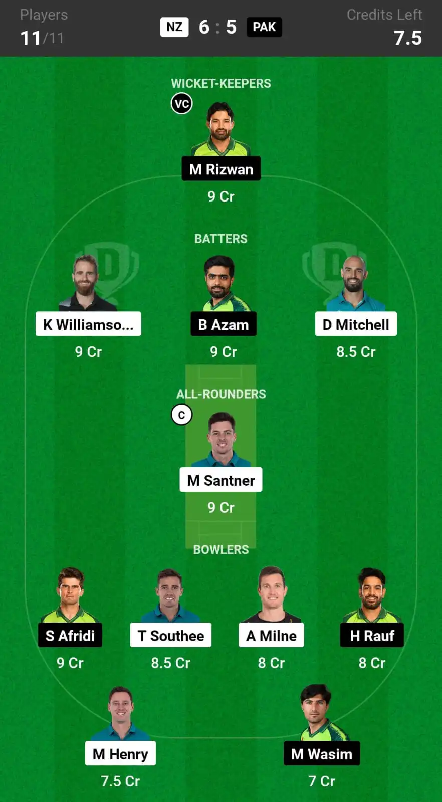 NZ vs PAK Dream11 Prediction