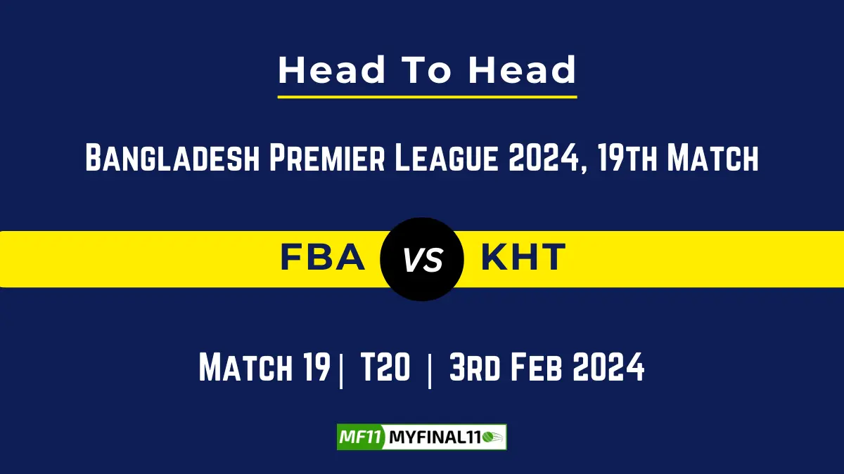 FBA vs KHT Head to Head, player records, and player Battle, Top Batsmen & Top Bowlers records for 19th Match of Bangladesh Premier League T20 2024 [3rd Feb 2024]