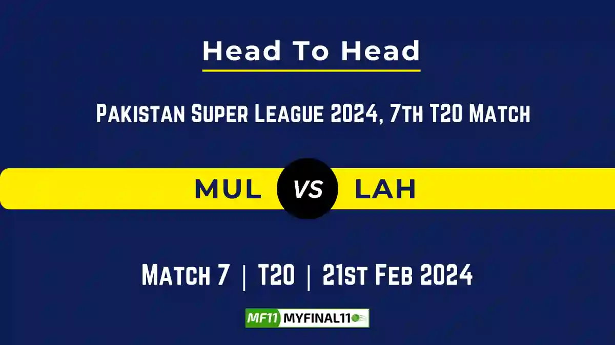 MUL vs LAH Head to Head, MUL vs LAH player records, MUL vs LAH player Battle, and MUL vs LAH Player Stats, MUL vs LAH Top Batsmen & Top Bowlers records for the Upcoming Pakistan Super League 2024, 7th Match, which will see Multan Sultans taking on Lahore Qalandars, in this article, we will check out the player statistics, Furthermore, Top Batsmen and top Bowlers, player records, and player records, including their head-to-head records