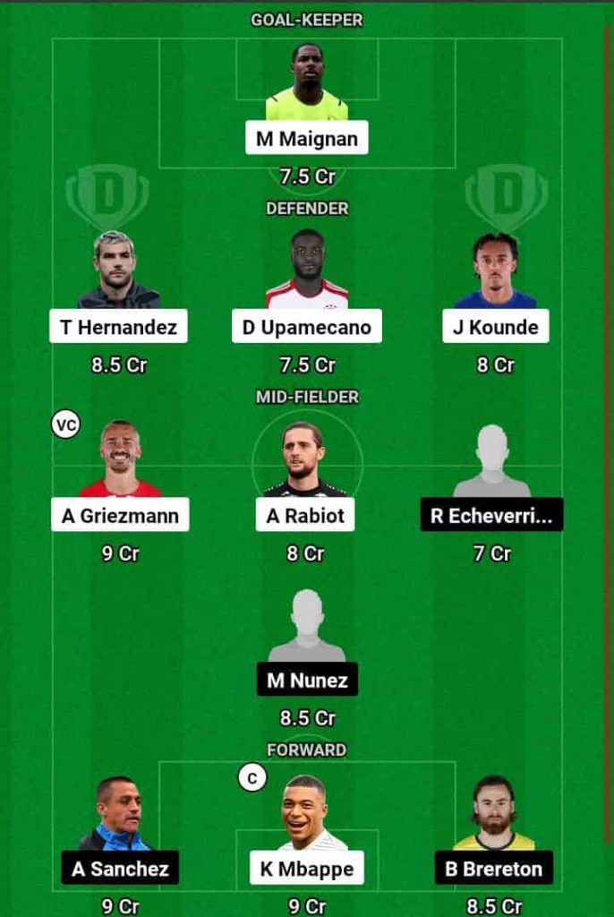 FRA vs CHI  Dream11 Prediction Today Football Match.