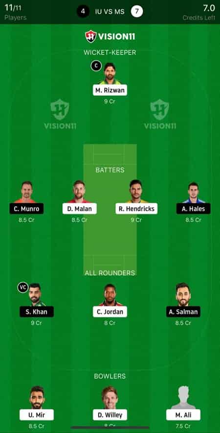 ISL vs MUL Dream11 Prediction, Islamabad United vs Multan Sultans Dream11 Team Prediction