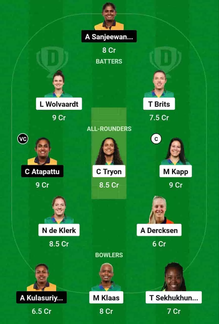 SA-W vs SL-W Dream11 Prediction Today 2nd T20I Match of the Sri Lanka Women's tour of South Africa 2024. This match will be hosted at Senwes Park, Potchefstroom, scheduled for 30th Mar 2024, at 05:30 PM IST. South Africa Women (SA-W) vs Sri Lanka Women (SL-W) match In-depth match analysis & Fantasy Cricket Tips. Get Venue Stats of the Senwes Park, Potchefstroom pitch report