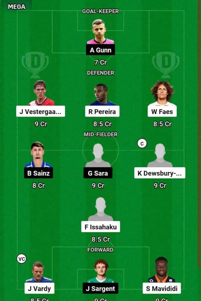 LEI vs NOR Dream11 Prediction Today Football Match.