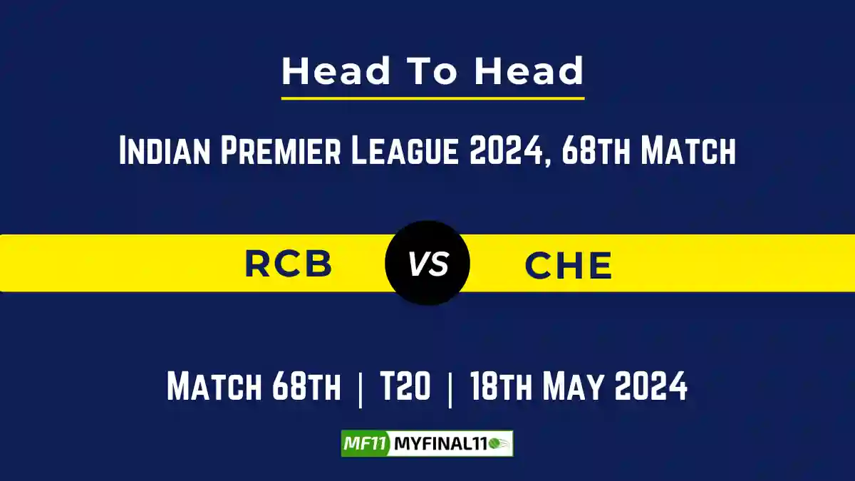 RCB vs CHE player battle, Head to Head Stats, Records for 68th Match of IPL 2024