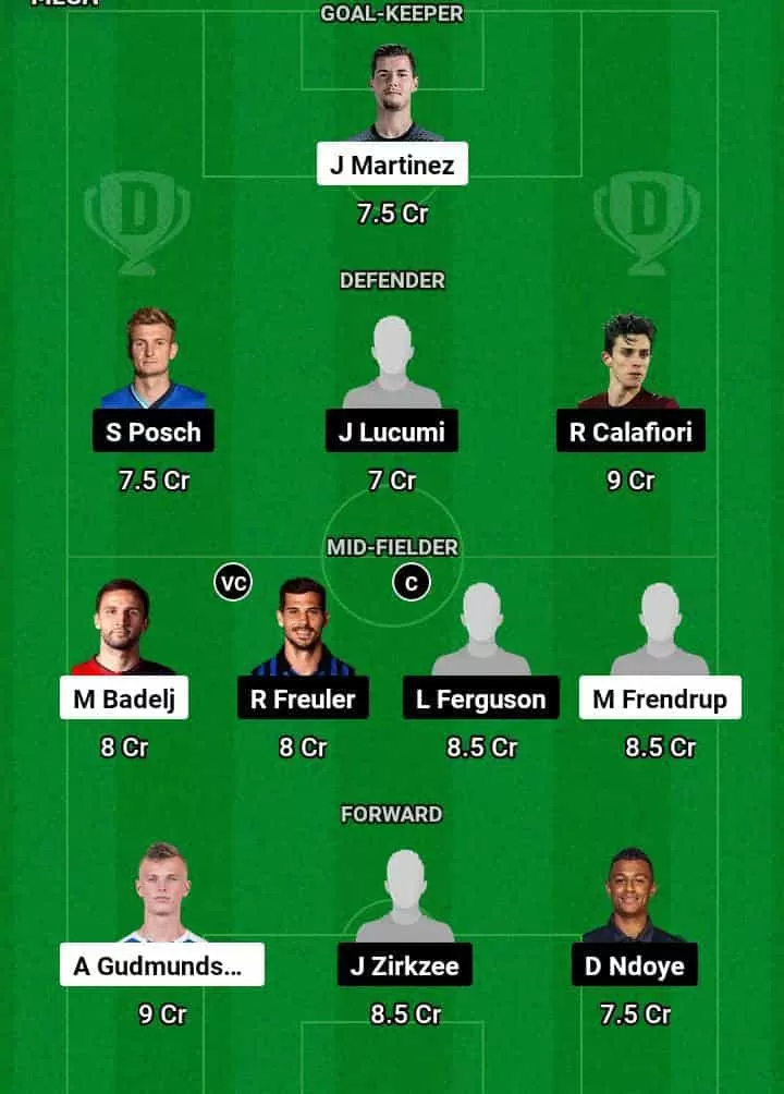 BOG vs GEN Dream11 Prediction Today Football Match -