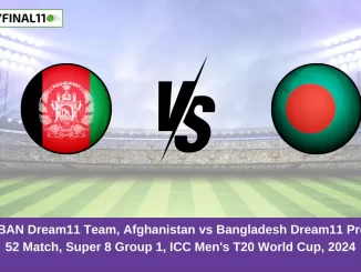 AFG vs BAN Dream11 Team, Afghanistan vs Bangladesh Dream11 Prediction, 52 Match, Super 8 Group 1, ICC Men's T20 World Cup, 2024