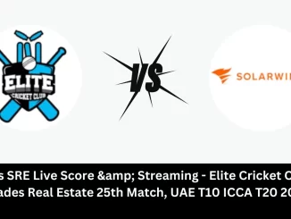 ECC vs SRE Live Score: The upcoming match between Elite Cricket Club (ECC) vs Spades Real Estate (SRE) at the UAE T10 ICCA, 2024
