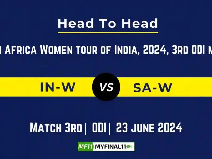 IN-W vs SA-W Player Battle, Head to Head Team Stats, Team Record - South Africa Women tour of India 2024