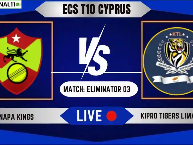 NKG vs KTL Live Score, ECS T10 Cyprus, 2024, Napa Kings vs Kipro Tigers Limassol Live Cricket Score & Commentary - Eliminator 3