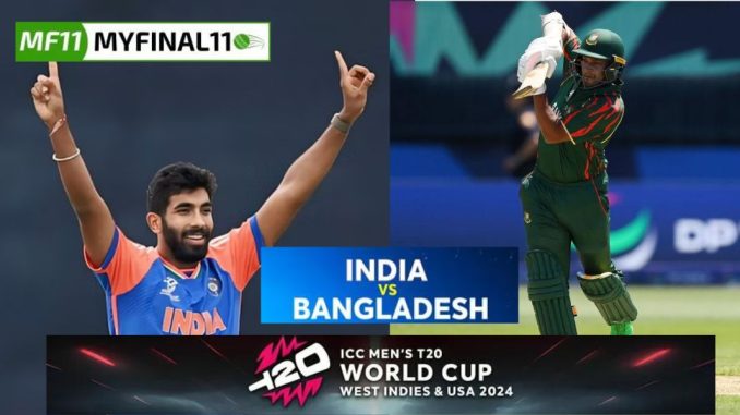 IND vs BAN Dream11 Prediction, Playing11, Pitch report & Fantasy Cricket Tips, T20 World Cup 2024, Match 47, Super 8