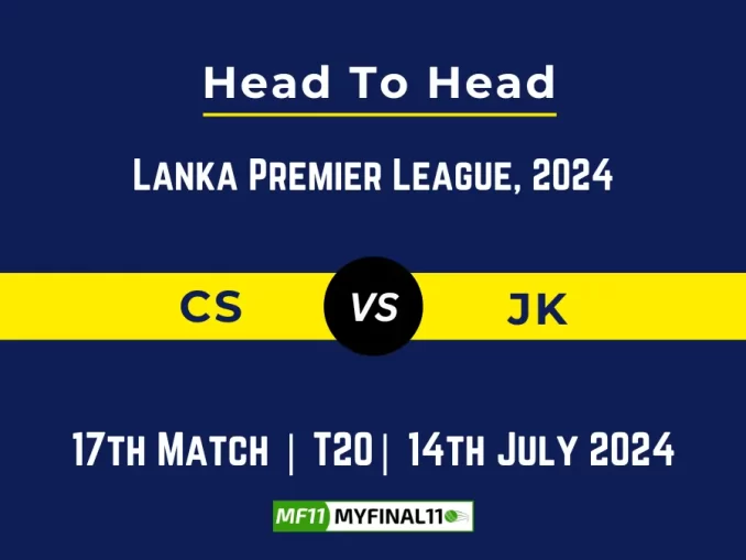 CS vs JK Player Battle Head to Head Player Stats/Record, Lanka Premier League, 2024 - 17th Match