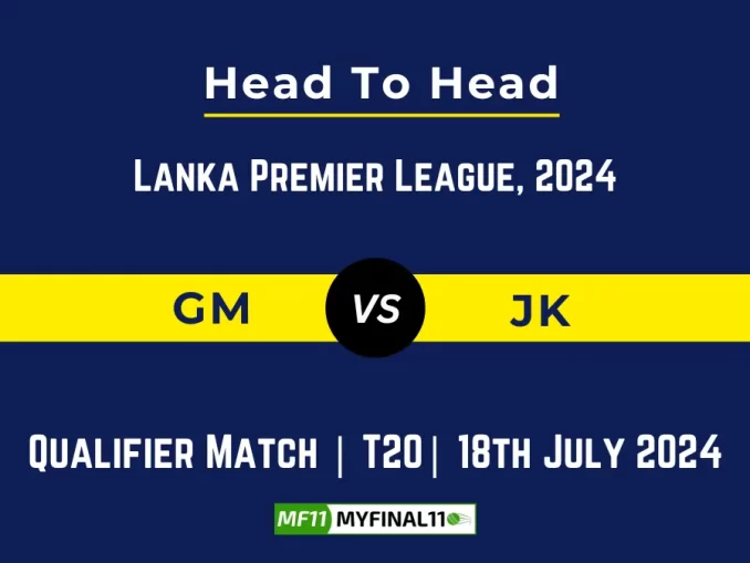 GM vs JK Player Battle Head to Head Player Stats/Record, Lanka Premier League, 2024 - Qualifier 1 Match