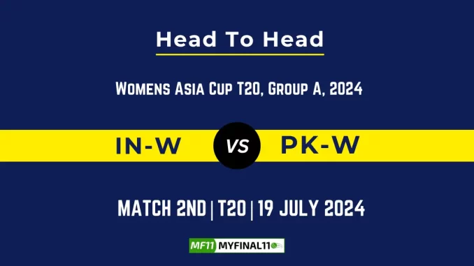 IN-W vs PK-W Player Battle, Head to Head Team Stats, Team Record