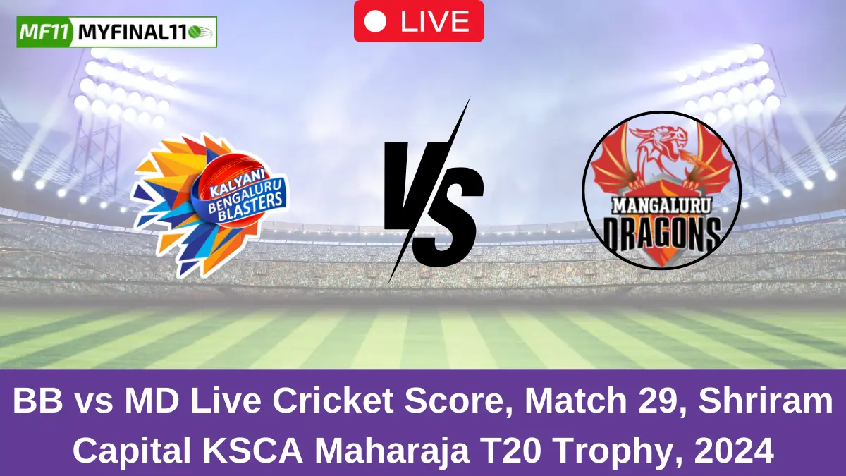 BB vs MD Live Score: Scorecard, Ball by Ball Commentary - Match 29, KS...